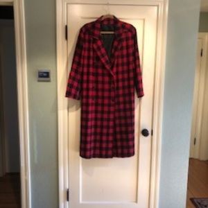 buffalo plaid dress or lightweight coat